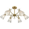 Люстра потолочная LUMION AURICA 8046/6C CLASSI LN24 Е14 6*40W 220V латунь/прозрачное стекло